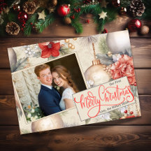 Our First Christmas Photo Ivory Background 