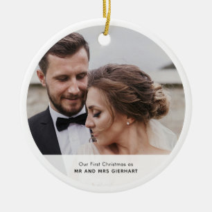Our First Christmas Photo Keepsake Custom Ceramic Ornament