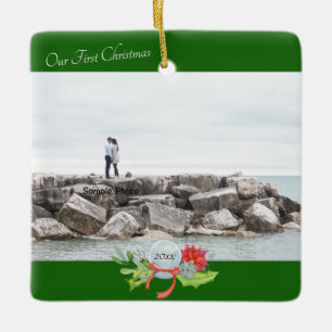 Our First Christmas Photo Personalized Ceramic Orn Ornament