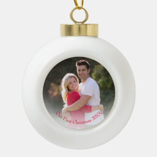 *Our First Christmas Red Year Photo Ornament