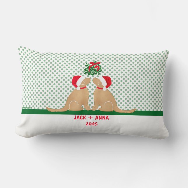 Our First Christmas Santa Dogs Custom Throw Pillow (Front)