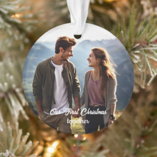 Our First Christmas Together 1 Photo Ornament