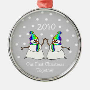 Our First Christmas Together 2010 (GLBT Snowmen) Metal Ornament