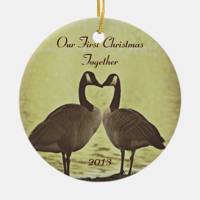 Our First Christmas Together Ceramic Ornament (Front)