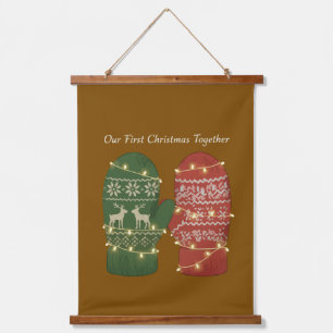 Our First Christmas Together Cozy Knitted  Hanging Tapestry