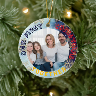 Our First Christmas Together  Custom Photo  Ceramic Ornament