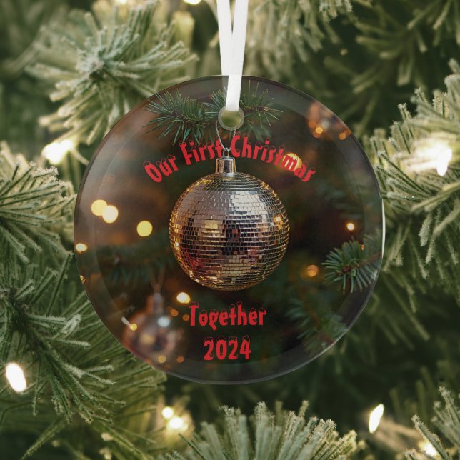 Our First Christmas Together Customizable Glass Ornament (Insitu)
