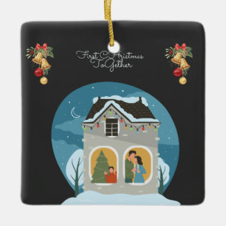 Our First Christmas Together Family Holiday Ceramic Ornament