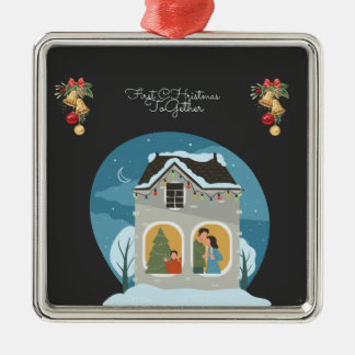 Our First Christmas Together Family Holiday Metal Ornament