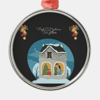 Our First Christmas Together Family Holiday Metal Ornament