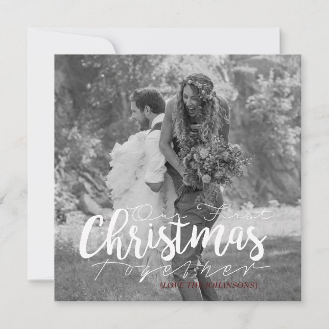 Our First Christmas Together | Modern Photo Card (Front)