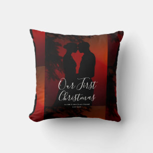 Our First Christmas Together Mr & Mrs Ornament Throw Pillow