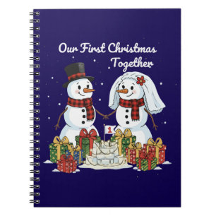 Our First Christmas Together Newlywed Snowman Notebook