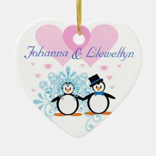 Our First Christmas Together Penguins Ceramic Ornament