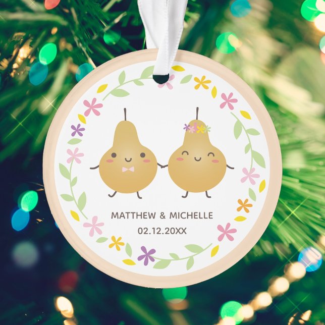 Our First Christmas Together Perfect Pear Couple Ornament (Creator Uploaded)