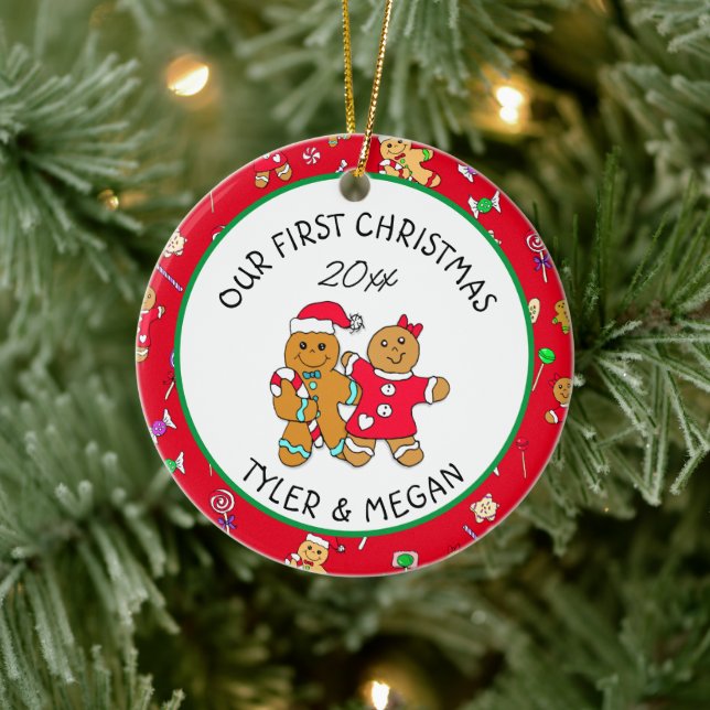 Our First Christmas Together Personalized Ceramic Ornament (Tree)