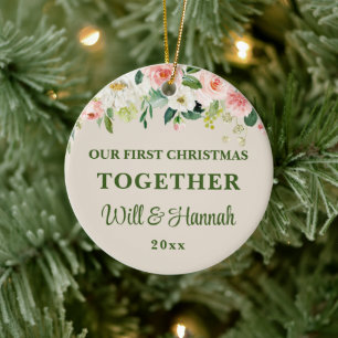 Our First Christmas Together Personalized Couple Ceramic Ornament