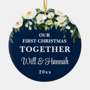Our First Christmas Together Personalized Couple Ceramic Ornament