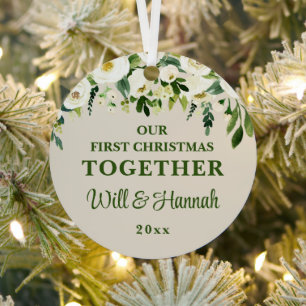 Our First Christmas Together Personalized Couple Metal Ornament