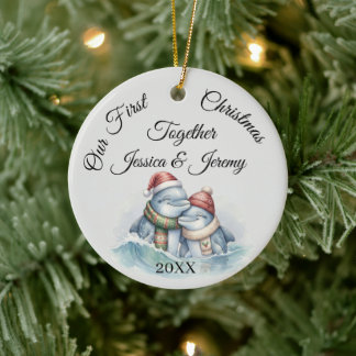 Our First Christmas Together Personalized Name Ceramic Ornament
