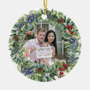 Our First Christmas Together   Personalized Photo Ceramic Ornament