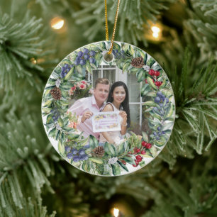 Our First Christmas Together   Personalized Photo Ceramic Ornament