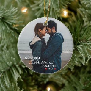 Our First Christmas Together - Photo - Ceramic Ornament