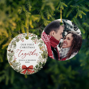 Our First Christmas Together Photo Ornament