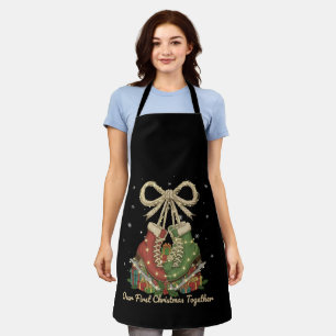 Our First Christmas Together Vintage Ice Skates Apron