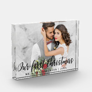 Our First Christmas Wedding Photo Block