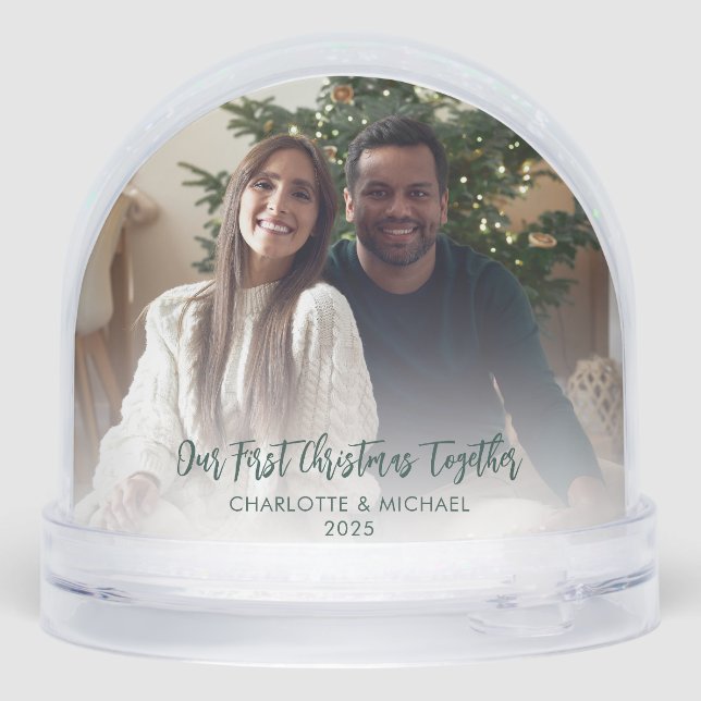 Our First Christmas with Pet Photos Holidays Snowglobe (Back)