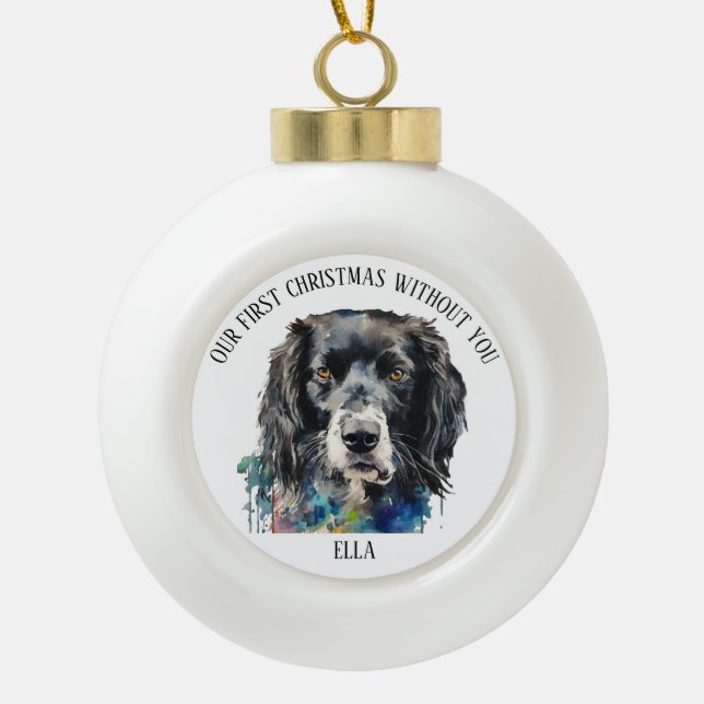 Our First Christmas Without You Personalized Ceramic Ball Christmas Ornament (Front)