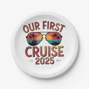 Our First Cruise 2025 Summer Trip Matching  Paper Plate