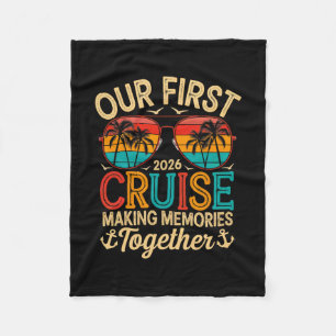 Our First Cruise Togrther 2026 Funny Couple Cruise Fleece Blanket