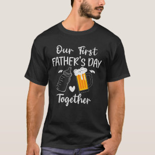Our First Father s Day Milk Vs Beer Together T-Shirt