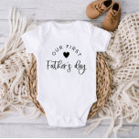 Our First Fathers Day Baby T-Shirt Baby Bodysuit<br><div class="desc">An 'our first father's day' design featuring a heart,  perfect for your little one's 1st Fathers Day!</div>