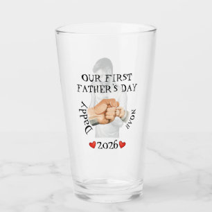 Our First Fathers Day Custom Photo Fist Bump Glass