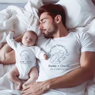 Our First Father's Day, Father holding new baby T-Shirt