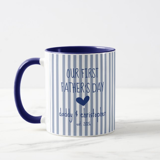 Our First Fathers Day Personalize Mug for Dad (Left)