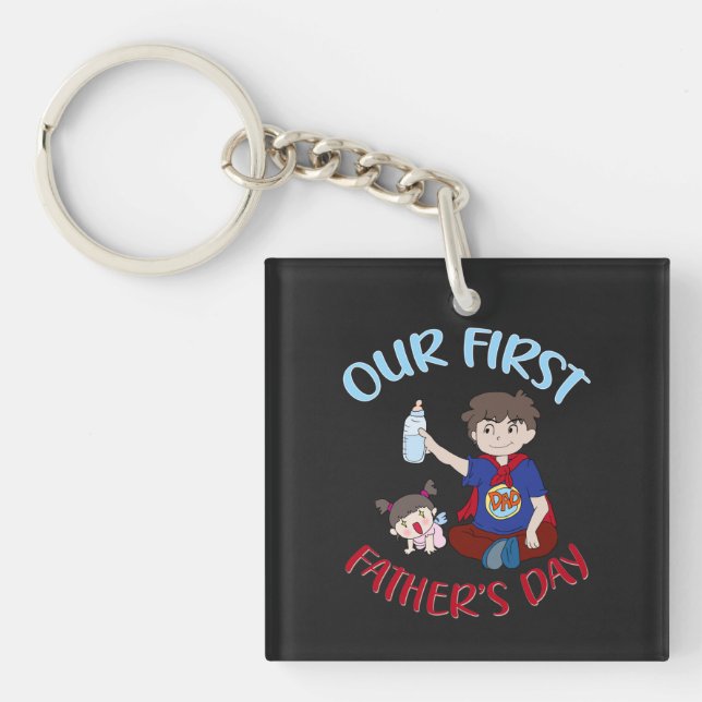 Our first father's day personalized keychain (Front)
