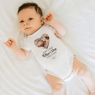 Our First Father's Day Photo Girl Baby Bodysuit