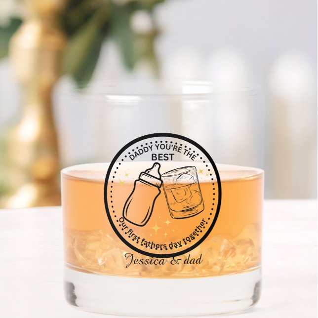 Our First Father's Day Together - Personalized  Whiskey Glass (Creator Uploaded)
