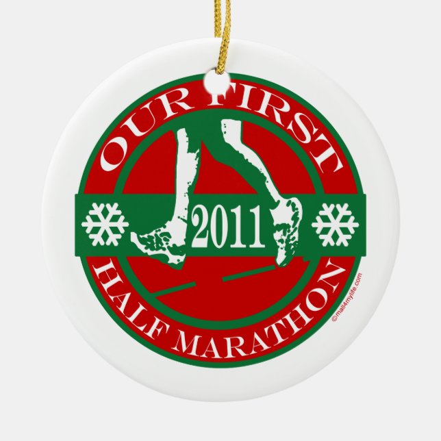 Our First Half Marathon - 2011 Ceramic Ornament (Front)