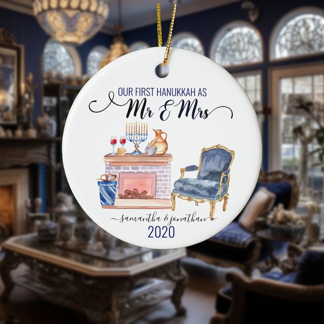 Our First Hanukkah Married Mr Mrs Home Ceramic Or Ornament (Creator Uploaded)