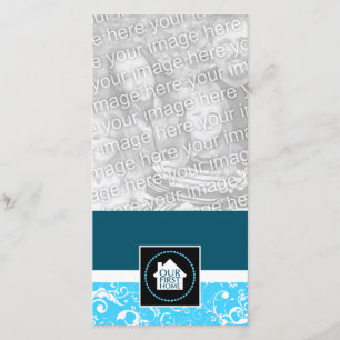 our first home (blue damask) announcement