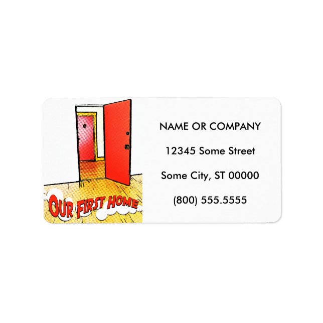 our first home comic door label (Front)