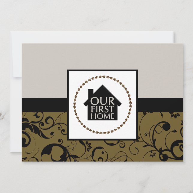our first home (damask) invitation (Front)