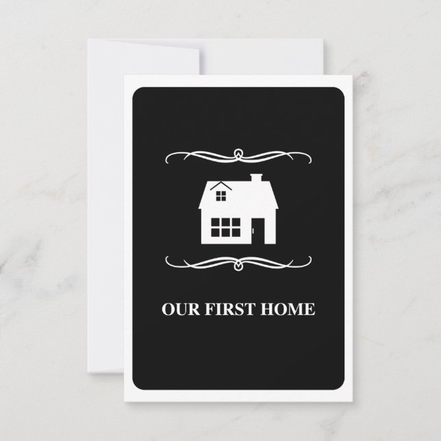 our first home (mod black and white) invitation (Front)