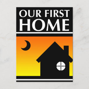our first home (mod sunrise) postcard