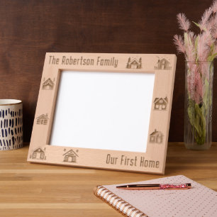 Our First Home New House Custom Family Name 10x8 Etched Frames